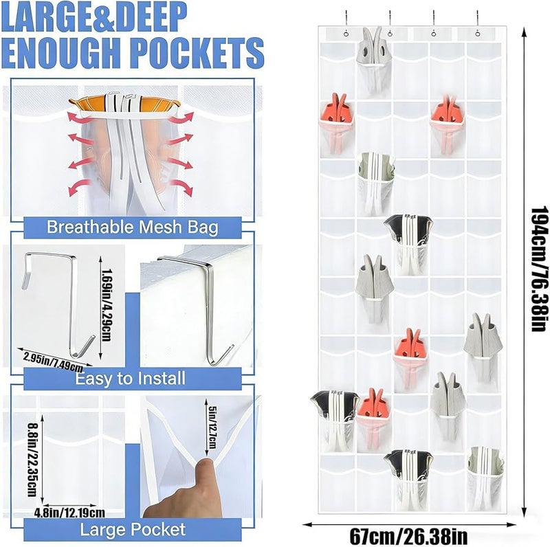 White Mesh Foldable Shoe Rack For Door Space Saving Storage Holder For Bedroom Living Room - Image 5